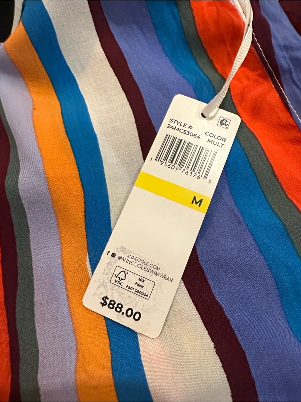 Anne Cole Stripe Coverup & Bikini top - Picture 12 of 12